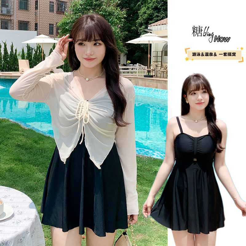 大码泳衣女胖mm遮肉显瘦裙式连体200斤保守长袖高级性感2024新款,运动/瑜伽/健身/球迷用品,连体泳衣,淘宝优惠券,粉丝福利购,淘宝优惠卷