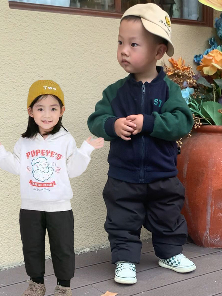 新款加厚保暖防风儿童羽绒裤抗寒