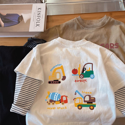 男童女童新款纯棉长袖T恤