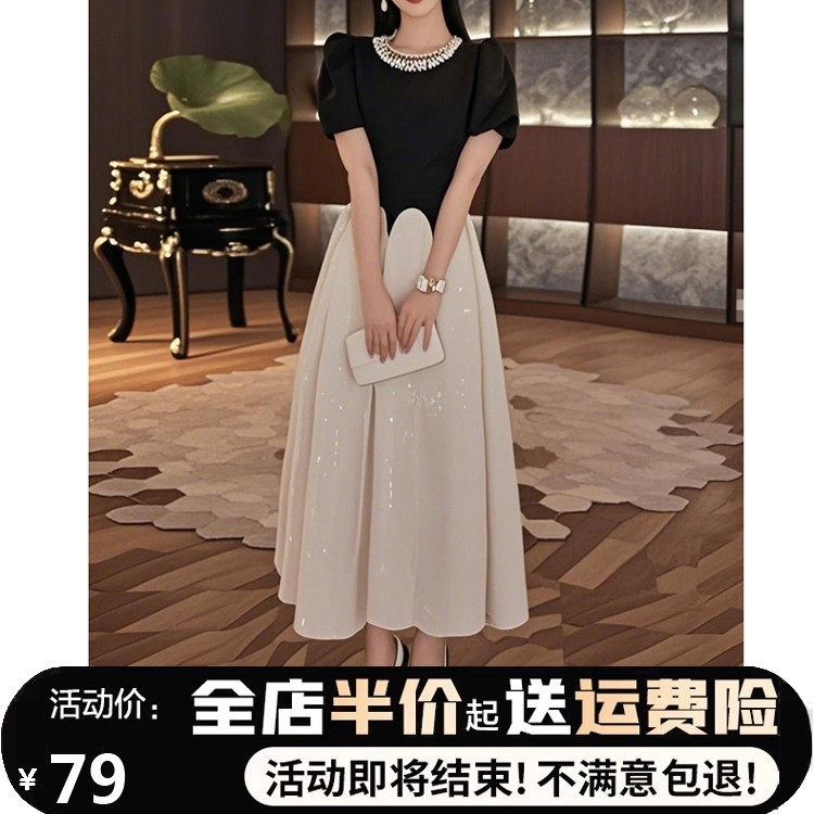 欧货绝美镶钻仙女裙2025夏装新品重工高级感拼接蓬蓬公主连衣裙