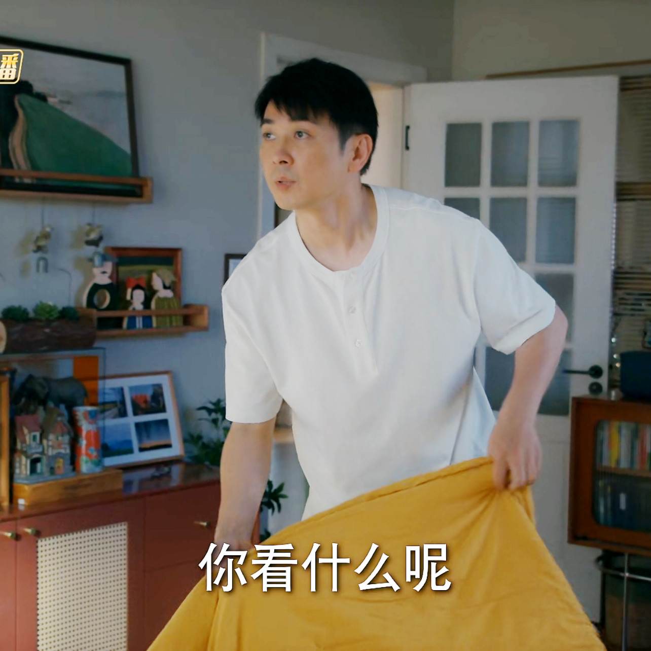 樱桃琥珀林海风保剑锋同款精梳纯棉短袖亨利衫复古亨利领短袖t恤