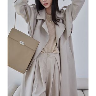 亦舞之城谭思婷秦岚同款大阔型显瘦通勤系带风衣外套中长款大衣女