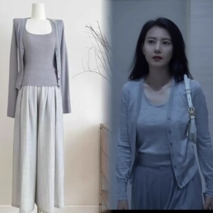 春夏宽松垂感休闲阔腿裤 女 慵懒针织开衫 绝密较量赵亚苧高圆圆同款