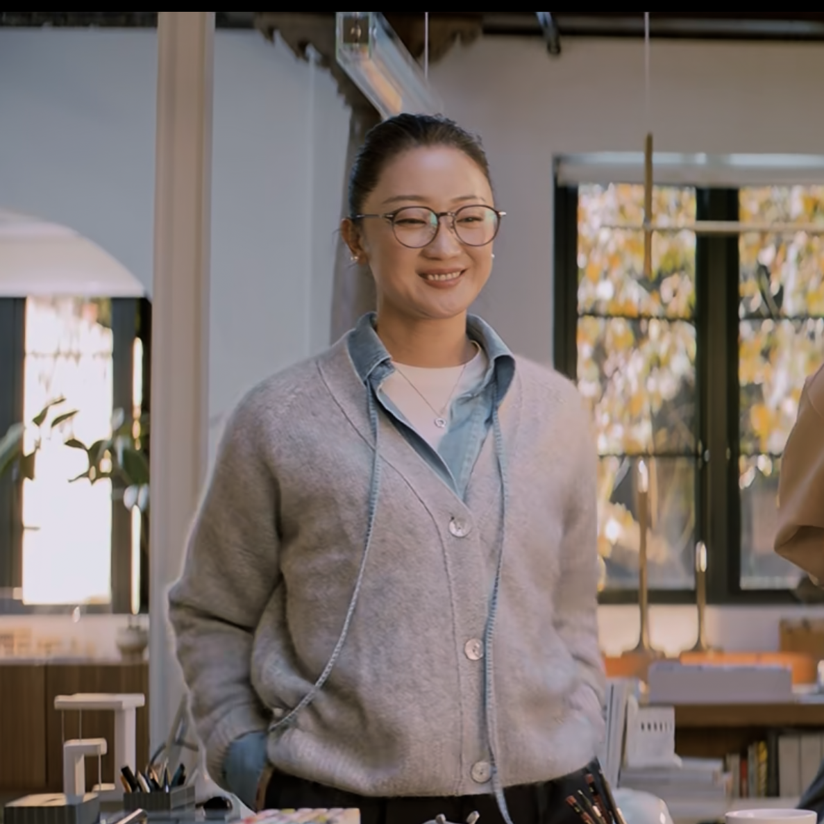 他为什么依然单身朱珠林飒张瑶同款舒芙蕾V领毛衣长袖针织开衫女