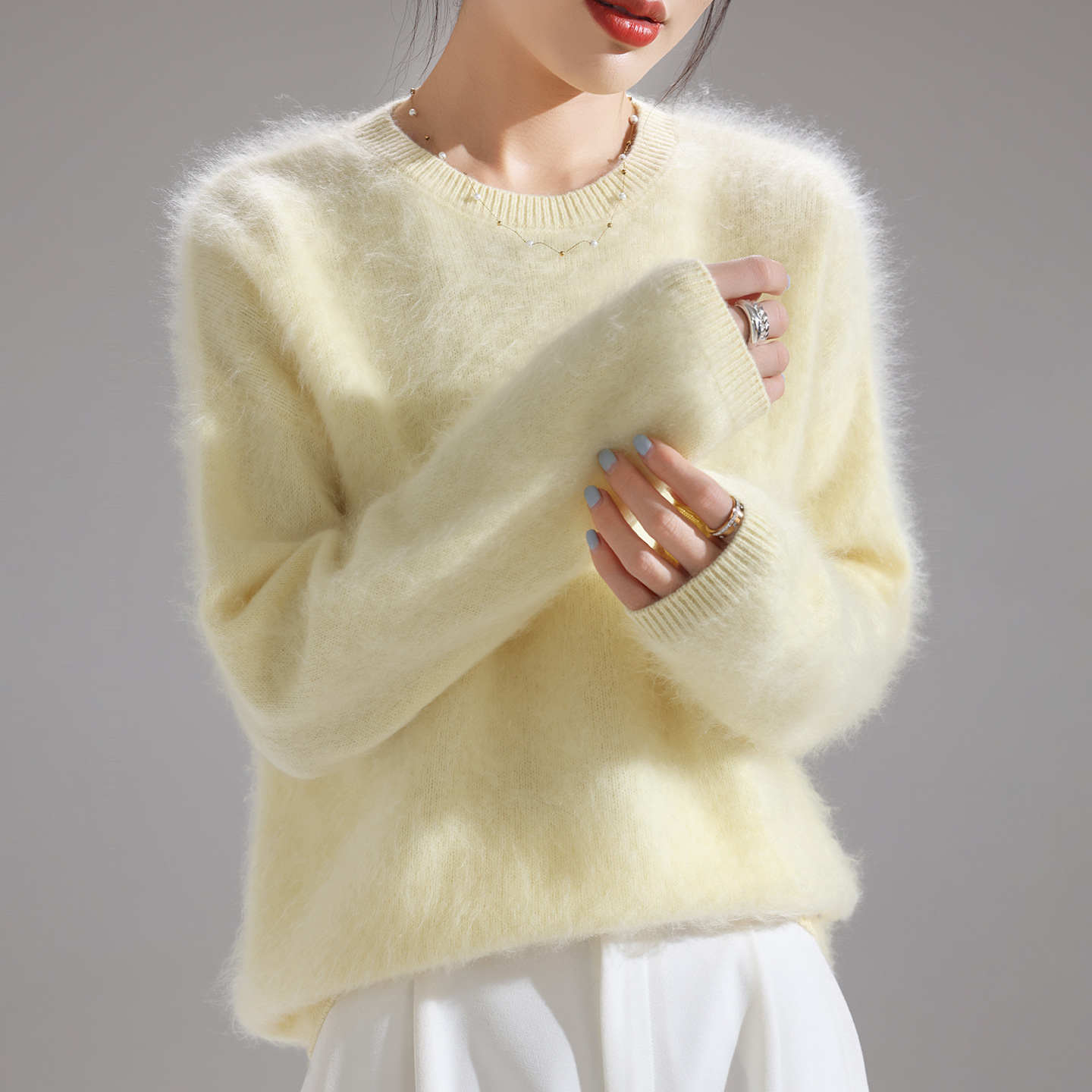 时差一万公里张冉任素汐同款纯羊毛针织衫套头毛衣宽松加厚打底衫