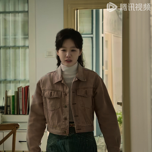 三人行徐图图徐梦洁同款 牛仔外套女粉色牛仔衣 春秋小个子显高短款