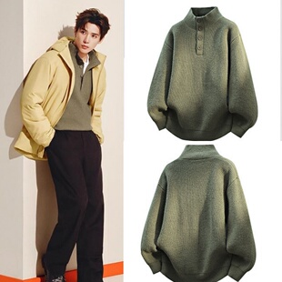 现在就出发王安宇同款秋冬高领毛衣打底立领外套休闲保暖针织衫男