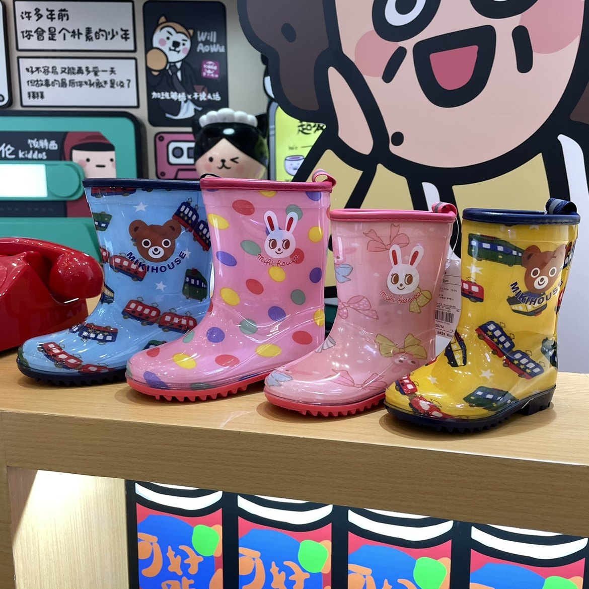 原单！兔子大码轻便日本儿童雨鞋图片