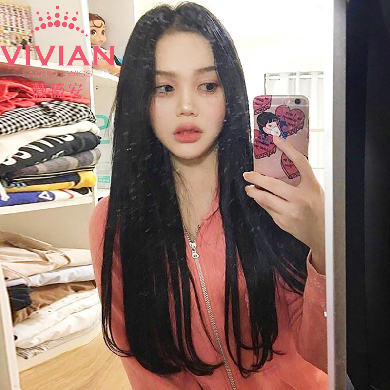 薇薇安假發女長直發內扣長卷發中分劉海網紅同款仿真微卷發VZ011