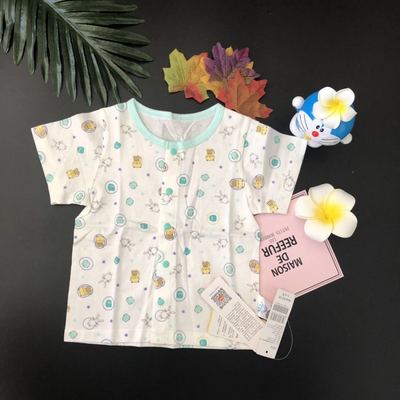 乐友greatbaby32支色织单面布色织可爱短袖对襟上衣66、73码