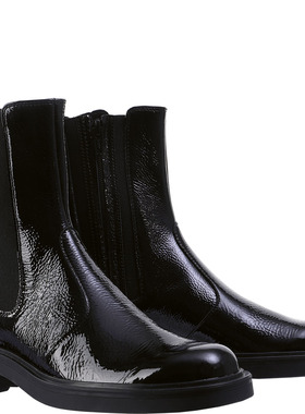 漫步代购 hogl 友高切尔西靴 漆羊皮女短靴子6-101965 2023秋冬款