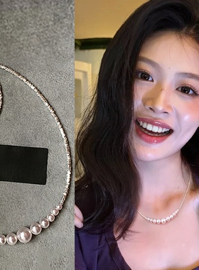 小众碎银珍珠锁骨链女2026新款