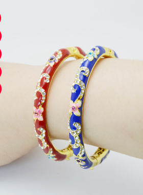 水晶母亲节礼物景泰蓝手镯包邮