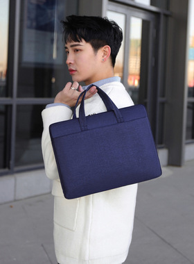 手提包包简约轻便手拎电脑包14寸夏季新款商务电脑单肩包笔记本