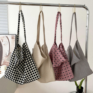 韩国东大门新款 清新碎花帆布包女出街百搭腋下包单肩包大容量女包