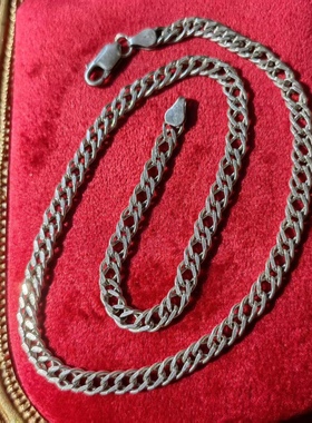 意大利工艺进口中古首饰925纯银高级长项链西洋银器艺术品古着