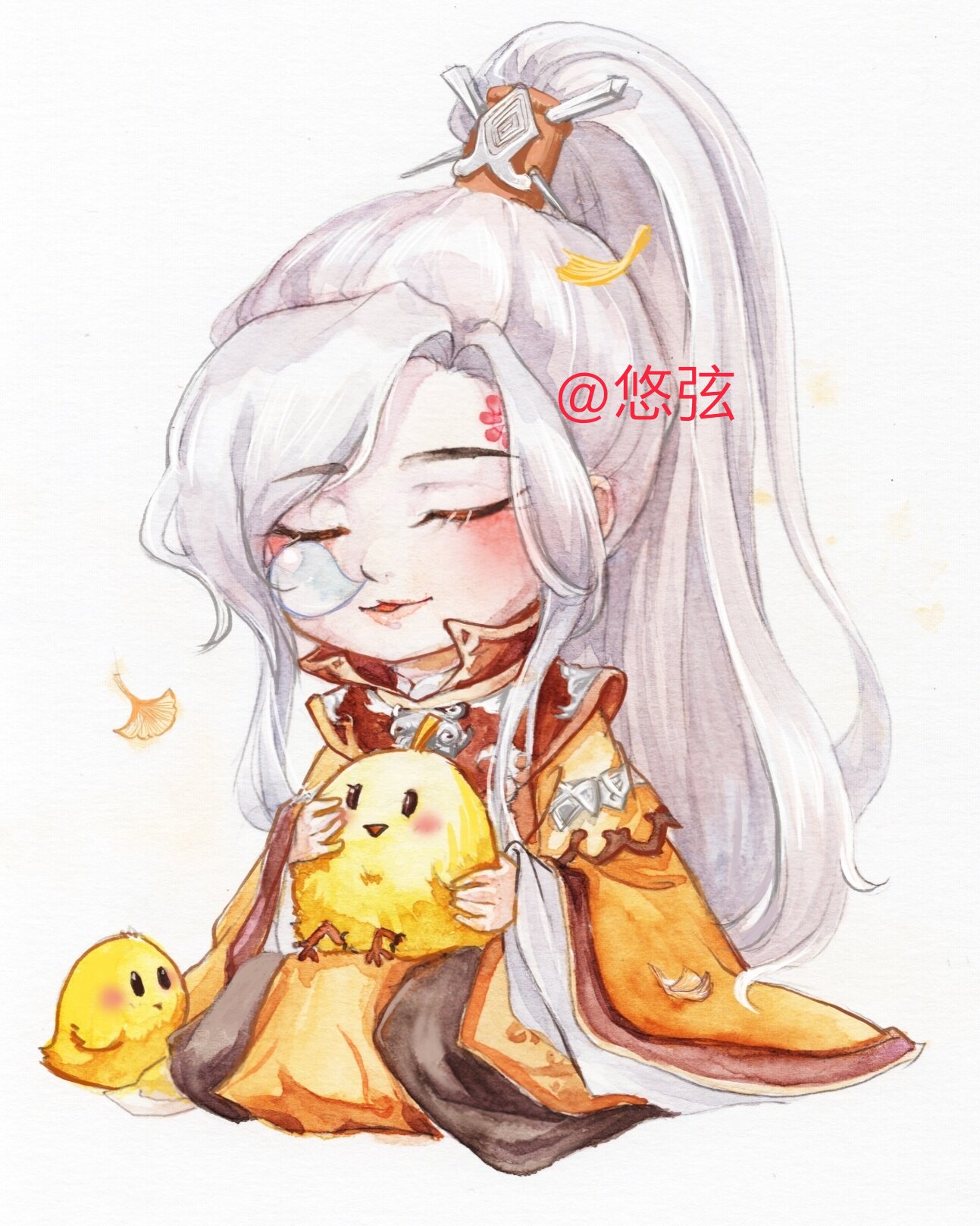 剑网3藏剑山庄叶英同人周边超可爱黄鸡圆形小毛巾洗脸巾纯棉2019