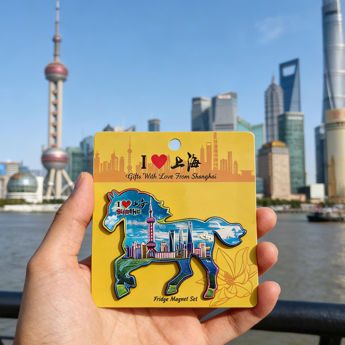 上海中心城市风景创意冰箱贴千里宝马大象海豚款东方明珠外滩磁贴