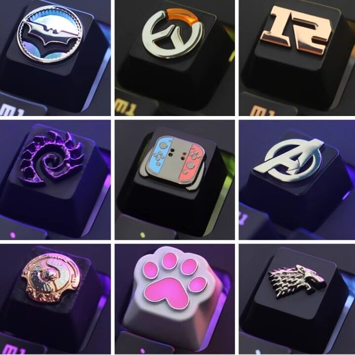锌铝合金属键帽LOL漫威EAV/ROG原神APEX游戏机械键盘透光个性键帽
