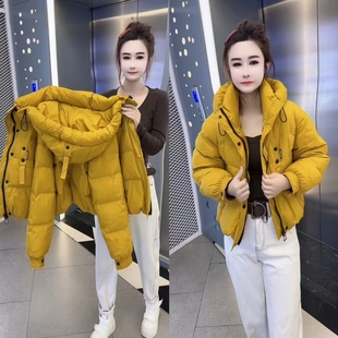 2025新款短款羽绒服女连帽宽松保暖面包服品质时尚小个子外套上衣