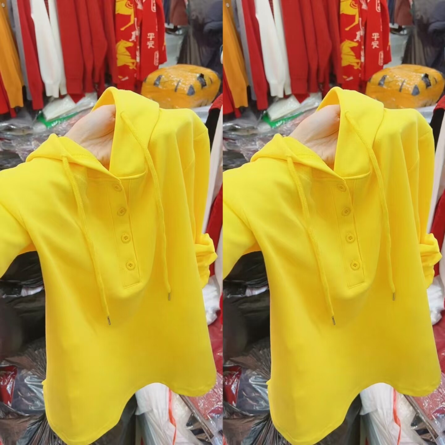 阳光系糖果色半扣连帽卫衣女短款减龄显白百搭休闲上衣2026年春季