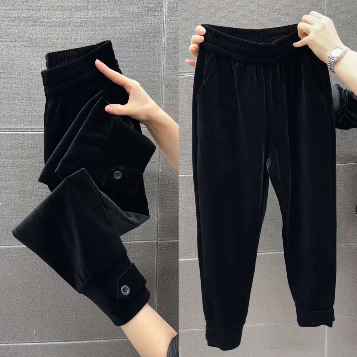 新款金丝绒休闲裤女2025年秋季