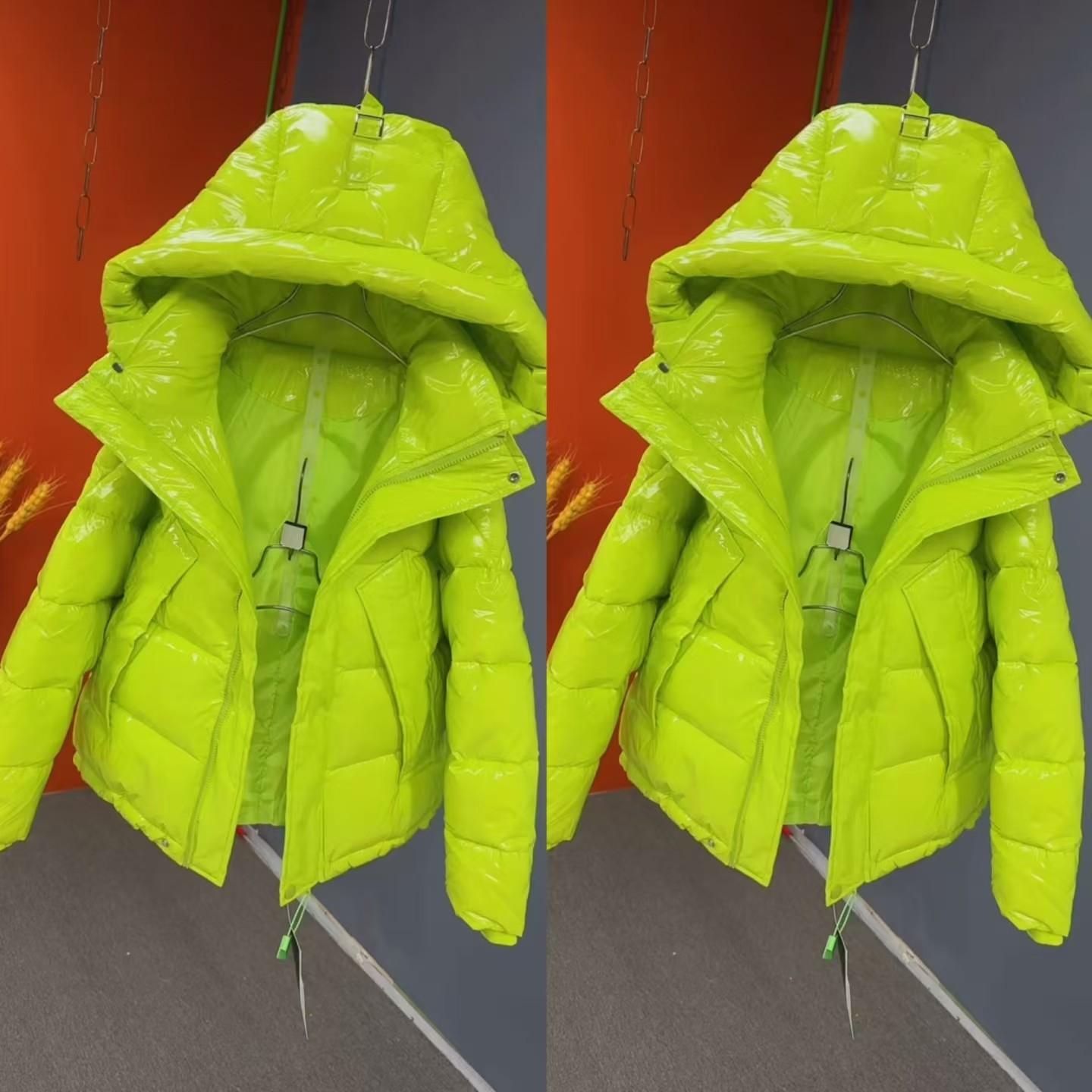 免洗羽绒棉服连帽糖果色宽松加厚保暖棉衣外套2025年冬季新款棉袄