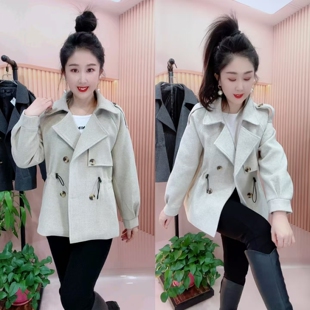 品质短款毛呢外套小个子气质收腰显瘦高档上衣2026年春季时尚外衣