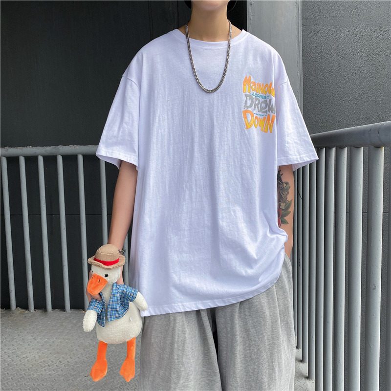 夏装字母印花纯棉短袖t恤青少年休闲t恤衫DT100P25,男装T恤,电商C323