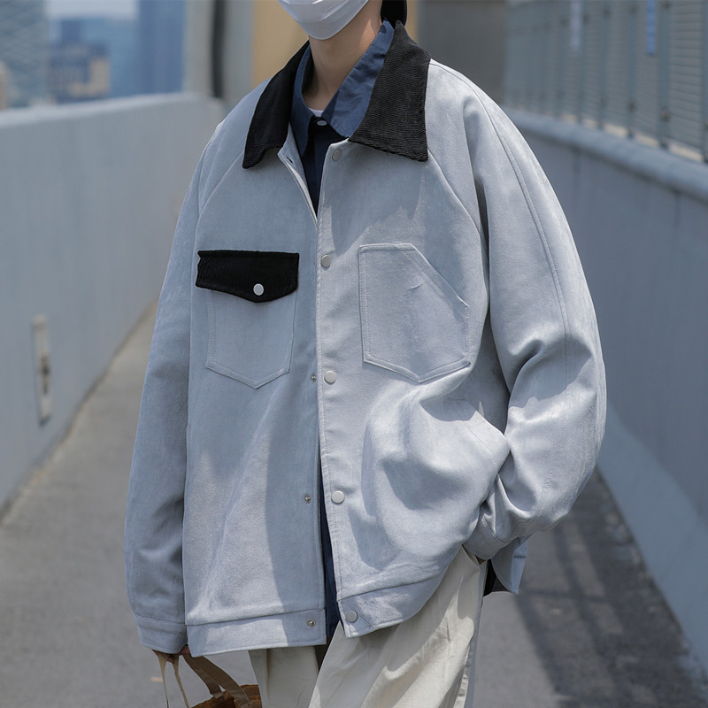 秋装鹿皮绒夹克休闲工装外套男 JK86P85图片