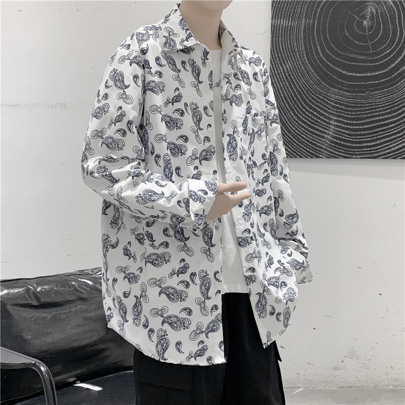 2025秋装男装腰果花印花长袖衬衫 C107P40图片