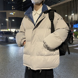 2025冬季牛仔假两件棉衣男大码棉服冬装潮流外套M2006P125，男装棉衣，电商C323
