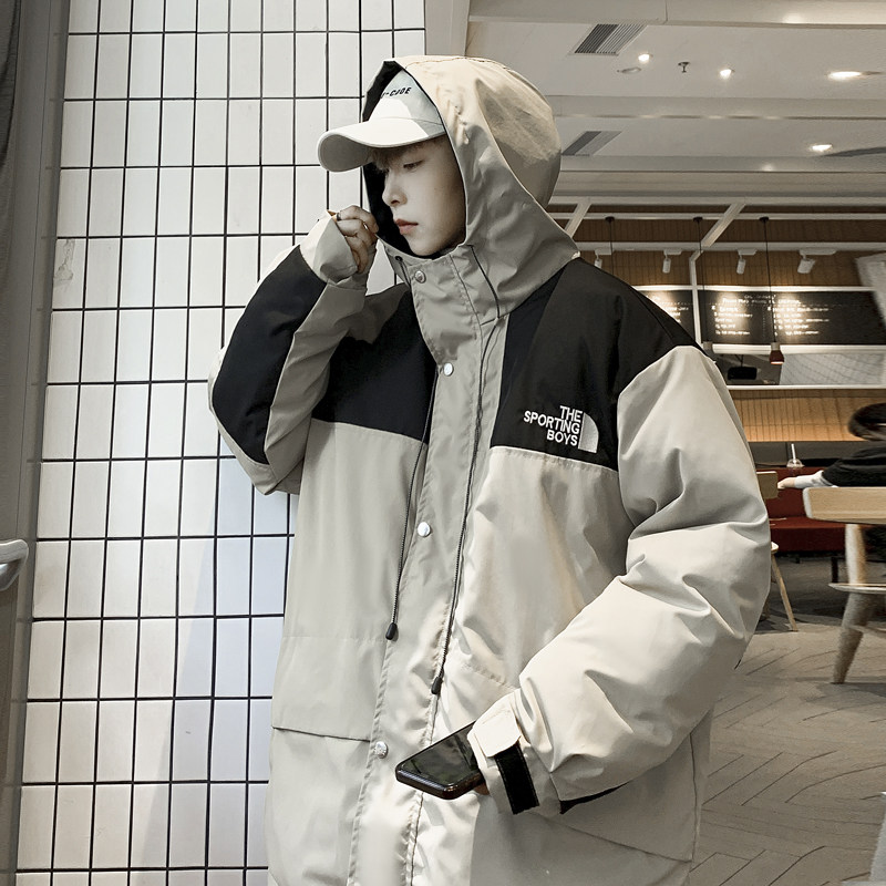 冬装刺绣拼色连帽宽松棉服冲锋衣冲锋棉衣外套M2009P135,男装夹克,电商C323