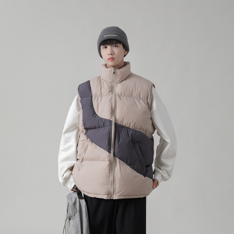 2025冬装撞色棉马甲男款冬季背心马夹MJ02P75,男装背心/马甲,电商C323