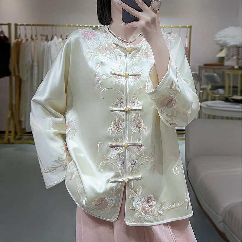 新中式唐装复古国风女装刺绣上衣