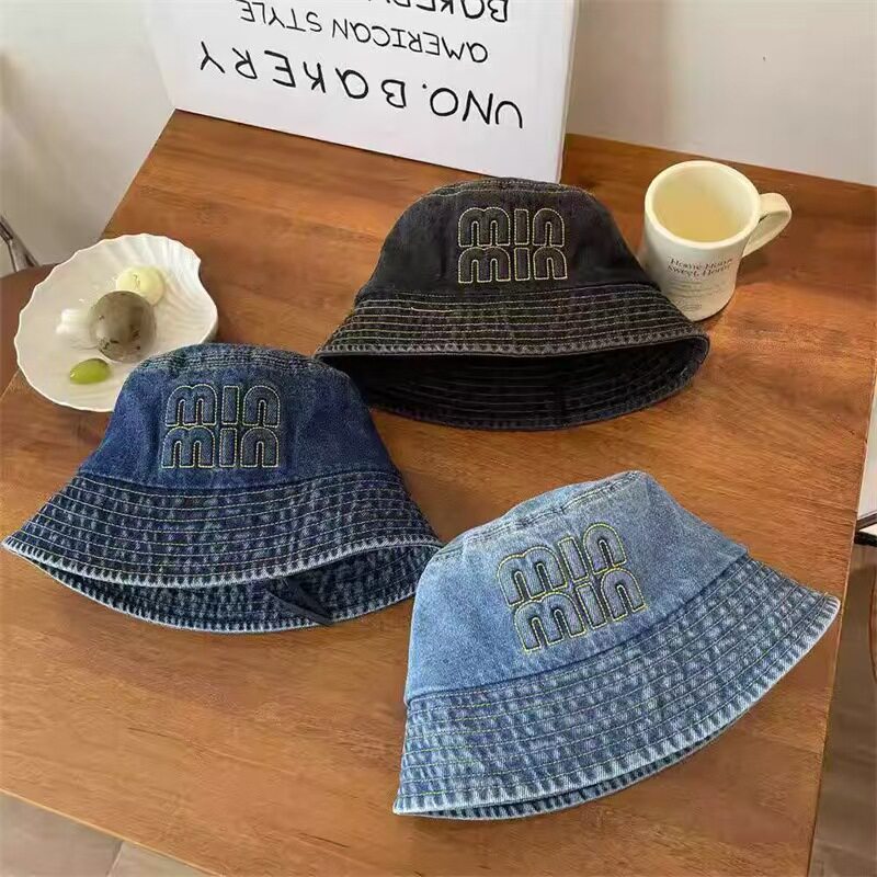 复古牛仔帽子女款遮阳防晒帽夏天户外水洗牛仔太阳帽高级感渔夫帽