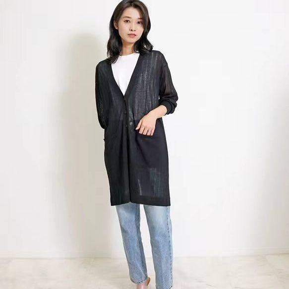 日系外单薄款中长款外套