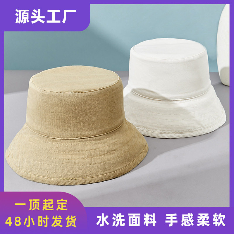 日系大檐纯色渔夫帽女帽子男士韩版潮牌遮阳帽日系防晒盆帽子批发