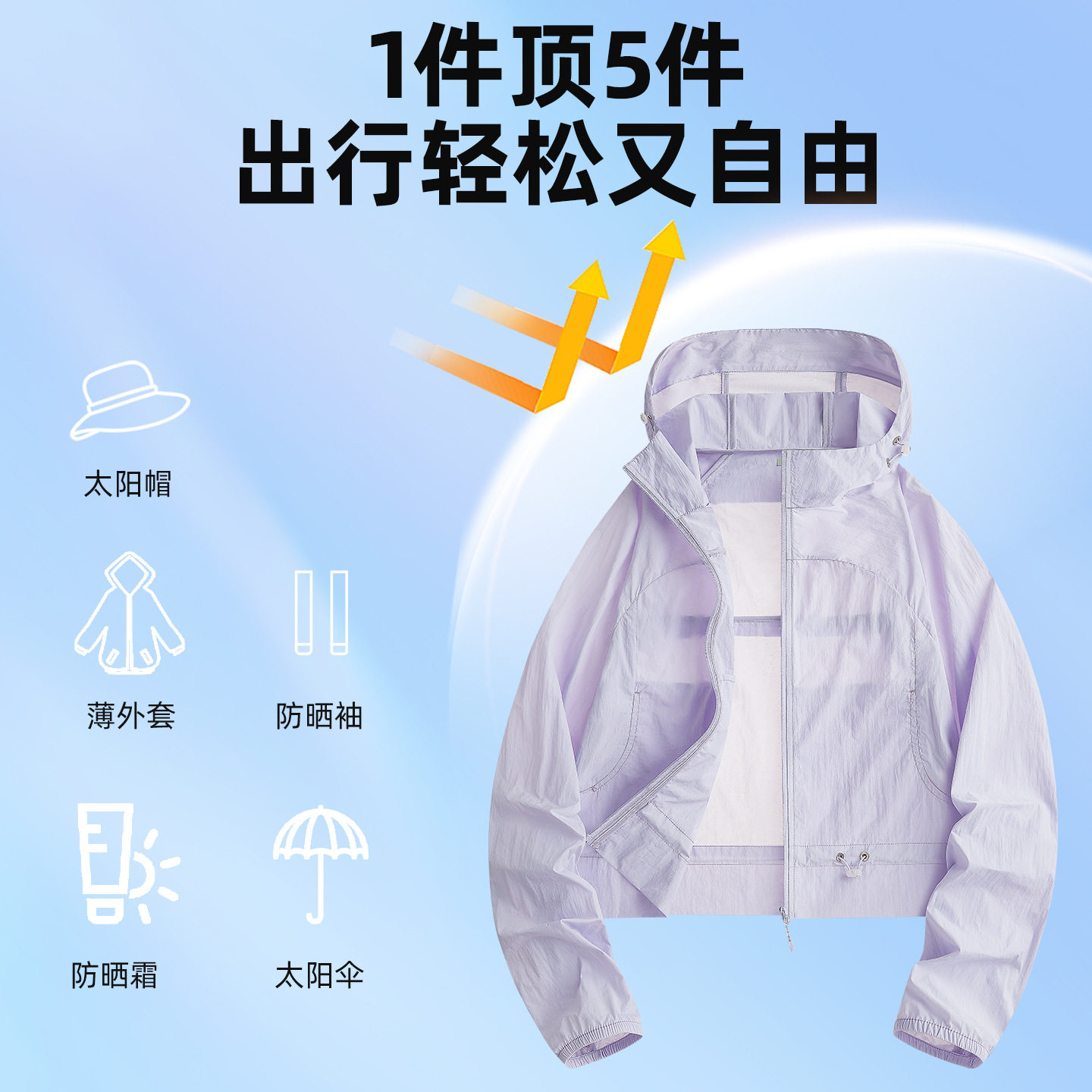 某蕉轻壳防晒衣UPF50+女春夏透气速干防紫外线透气短款收腰防晒服