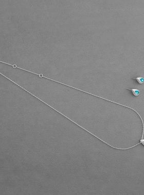 gem*家银河蛇迹系列水滴项链小众轻奢精致拉丝工艺耳钉锁骨链