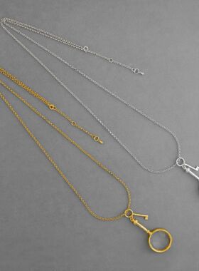 KEIG*家放大镜项链 小众设计高级个性肌理纹理感放大镜长款锁骨链