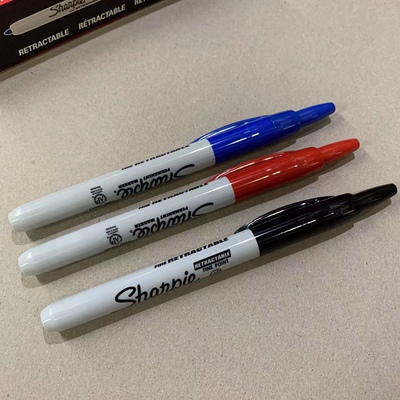Sharpie锐意防褪色马克笔按动式油性记号笔工业标记笔12支包邮