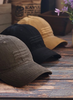 棒球帽女2025新款复古水洗磨毛防晒鸭舌帽韩版百搭大头围帽子女潮