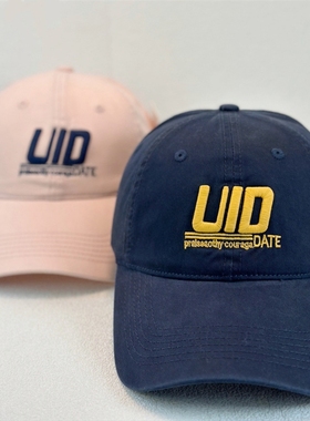 新款大头围软顶棒球帽子女韩版宽檐显脸小情侣款字母刺绣百搭休闲