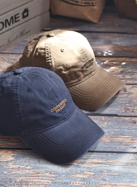 新品帽子原创藏青色软顶棒球帽鸭舌帽男韩版百搭渔夫帽女生