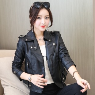 皮衣女短款春秋季2026新款韩版修身黑色学生pu皮小机车皮夹克外套