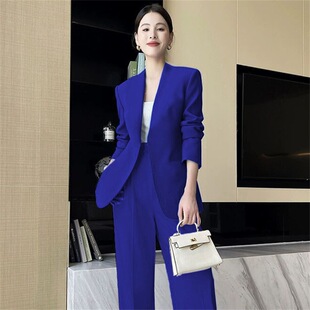 春秋韩版中长款修身小西装套装女2026春季外搭炸街休闲西服气质女