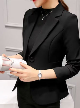 2026春秋新款职业百搭西服长袖韩版气质修身显瘦小西装外套女短款