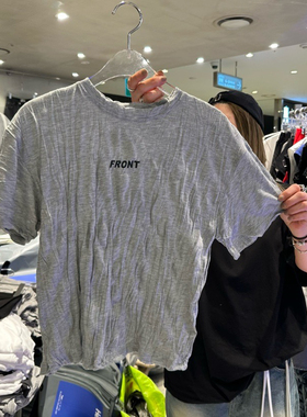 韩国东大门2025新款hertz时尚背印花圆领短袖套头T恤