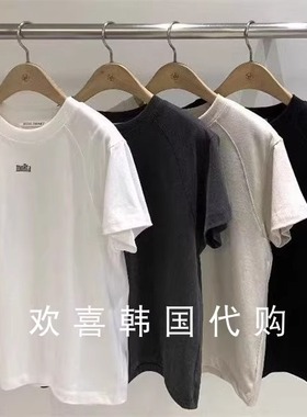 韩国东大门2025秋季新品SELECT MARKET简约休闲日常百搭纯色T恤